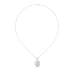 Roselle Round Halo Lab Grown Diamond Pendant.