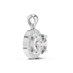 Roselle Round Halo Lab Grown Diamond Pendant.