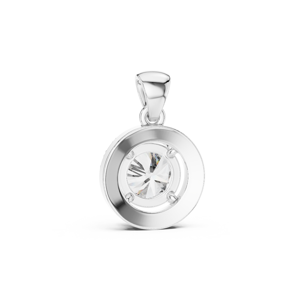 Roselle Round Halo Lab Grown Diamond Pendant.