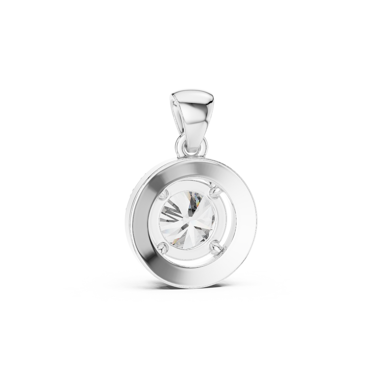 Roselle Round Halo Lab Grown Diamond Pendant.