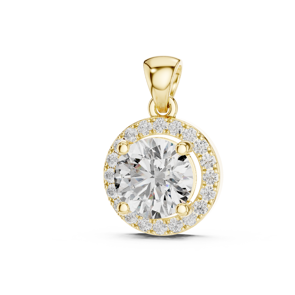 Roselle Round Halo Lab Grown Diamond Pendant.