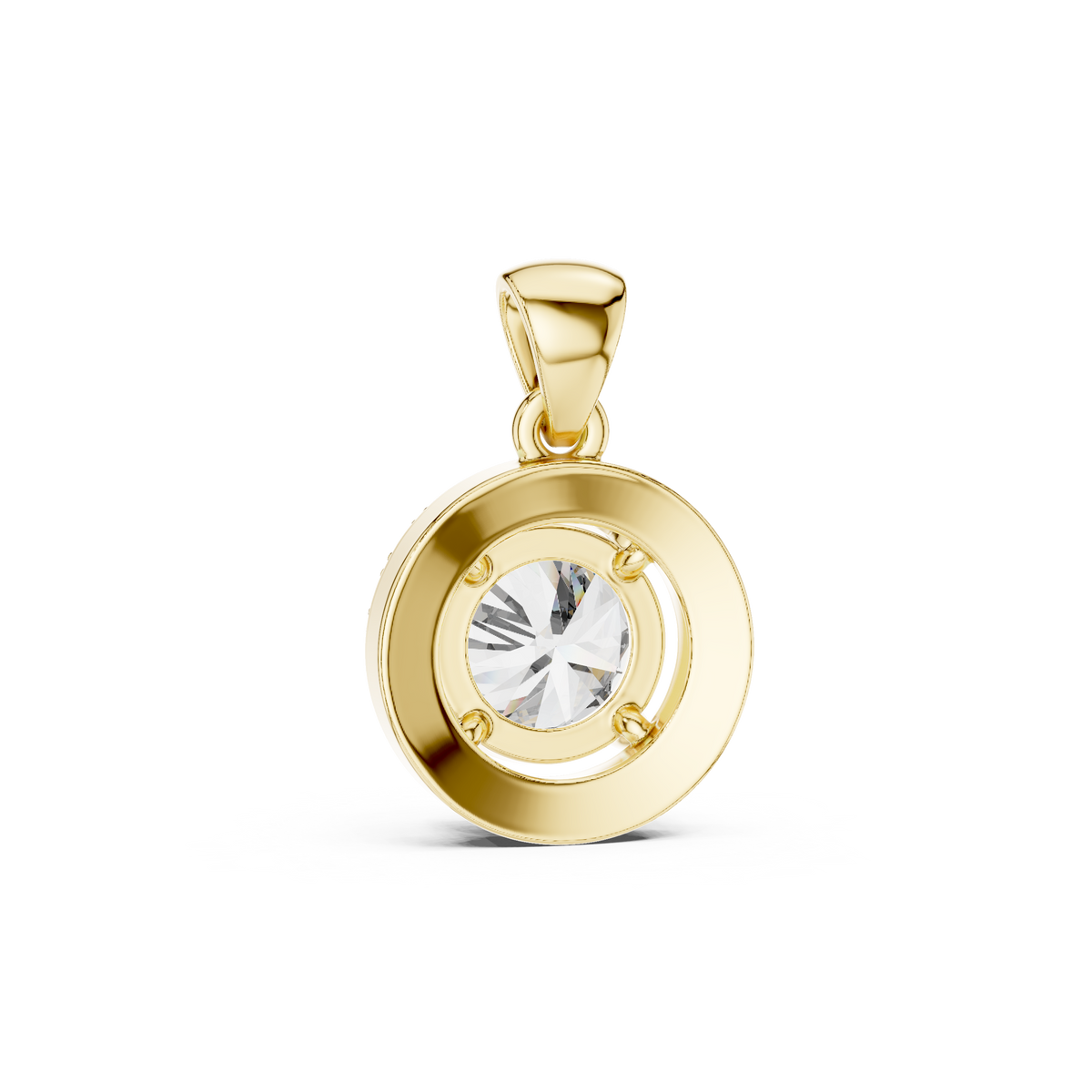 Roselle Round Halo Lab Grown Diamond Pendant.