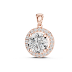 Roselle Classic Round Halo Lab Grown Diamond Pendant