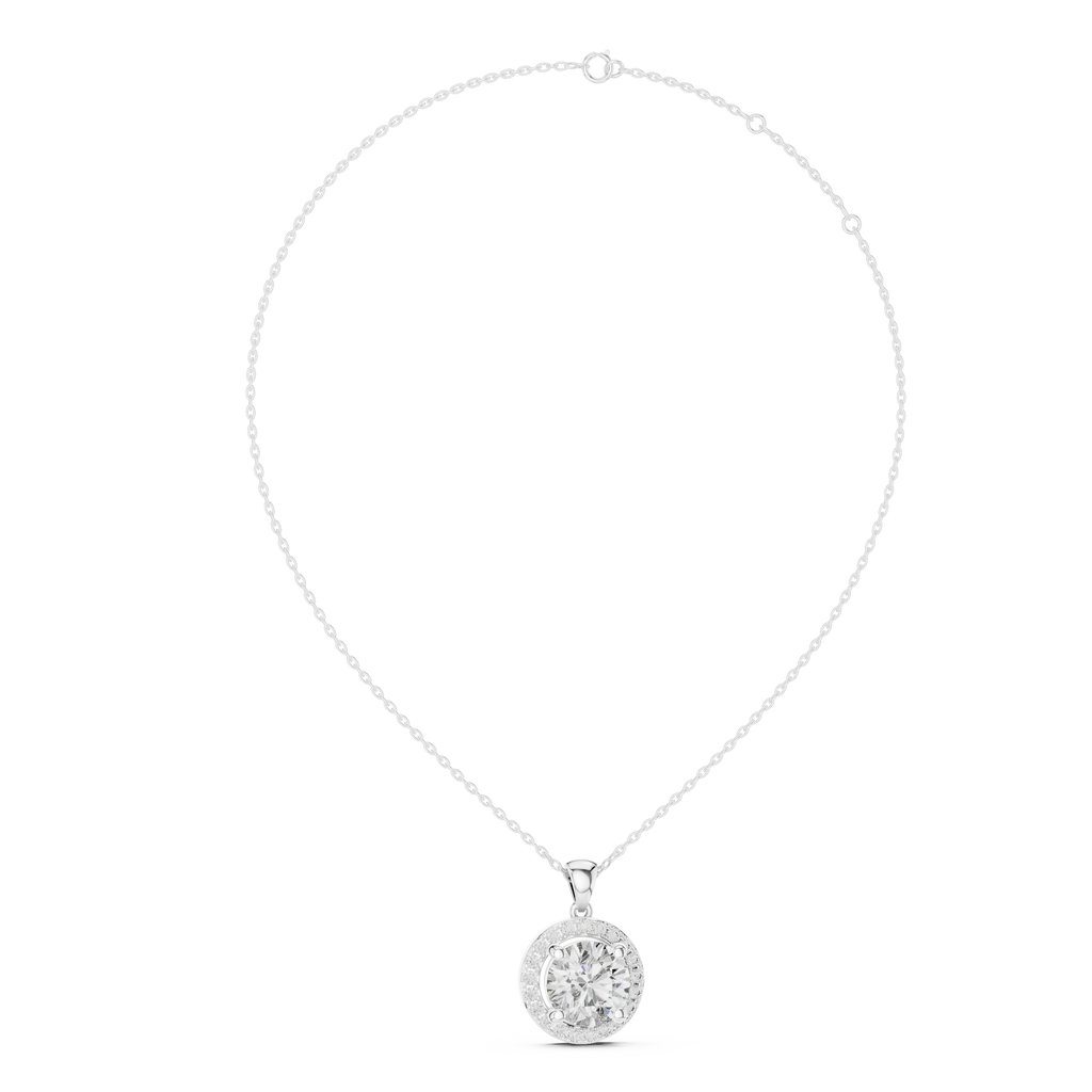 Roselle Classic Round Halo Lab Grown Diamond Pendant