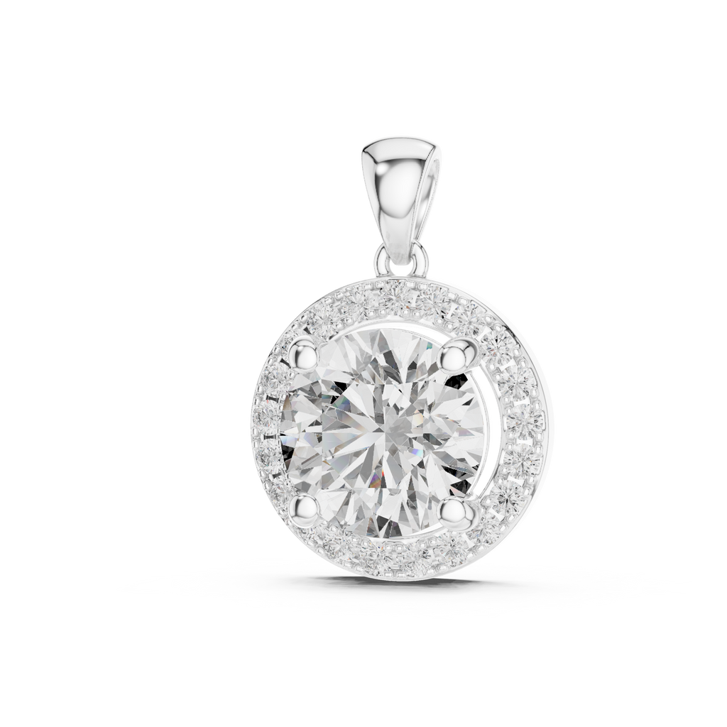 Roselle Classic Round Halo Lab Grown Diamond Pendant