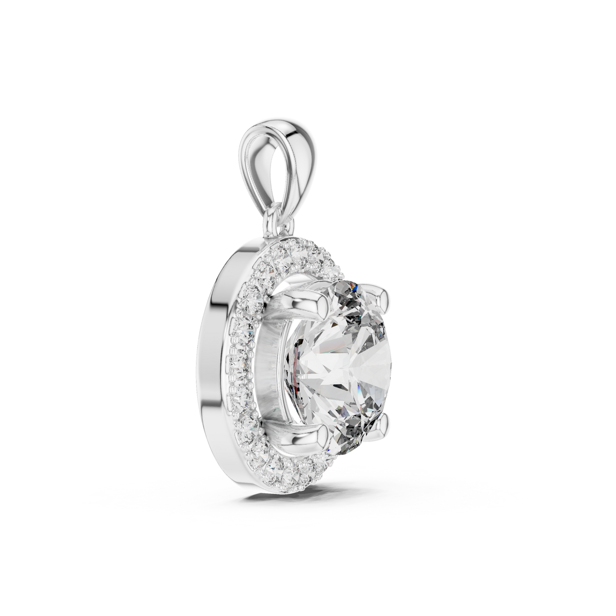 Roselle Classic Round Halo Lab Grown Diamond Pendant
