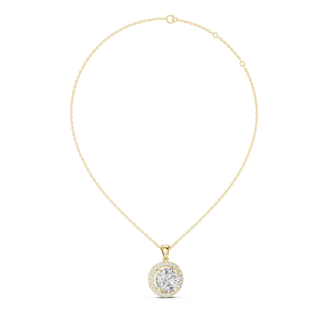 Roselle Classic Round Halo Lab Grown Diamond Pendant