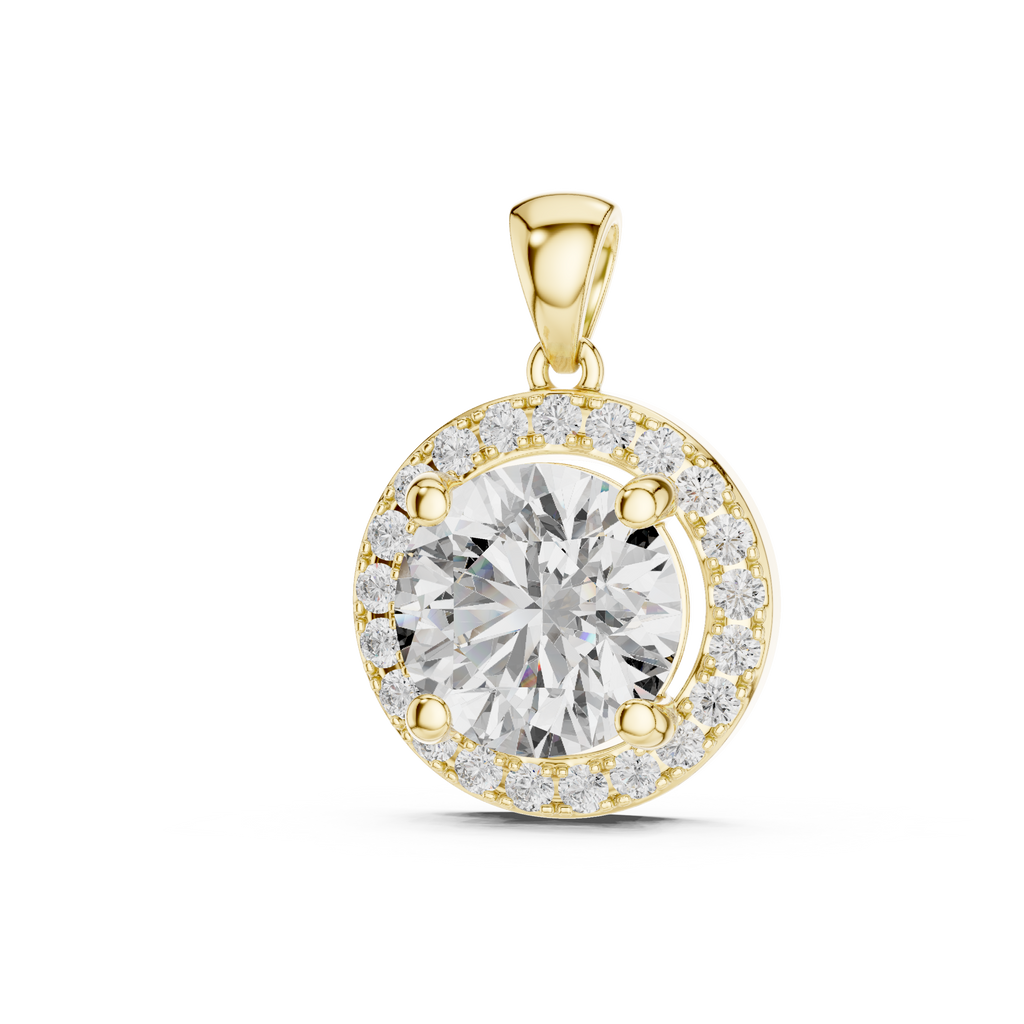 Roselle Classic Round Halo Lab Grown Diamond Pendant