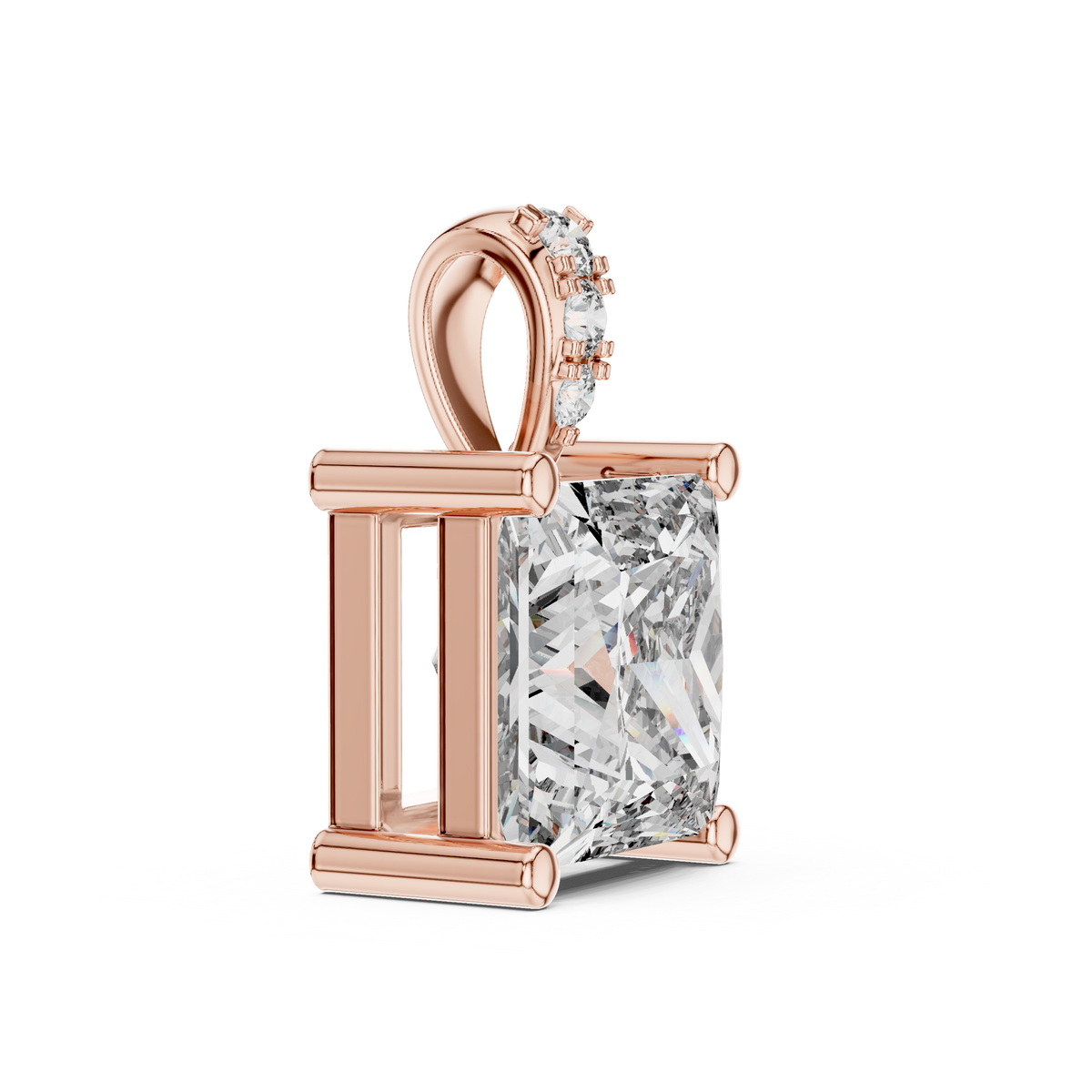 Elara Princess Cut Solitaire Lab Grown Diamond Pendant