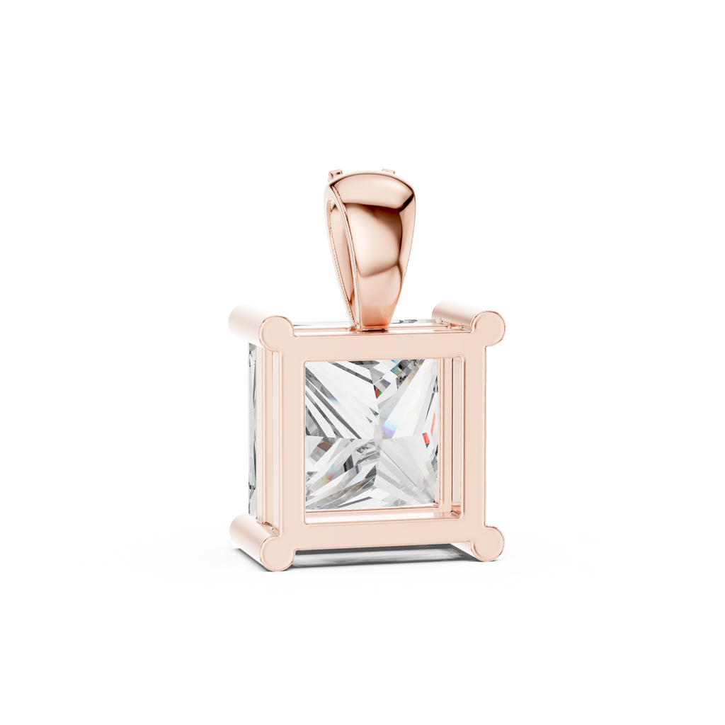 Elara Princess Cut Solitaire Lab Grown Diamond Pendant