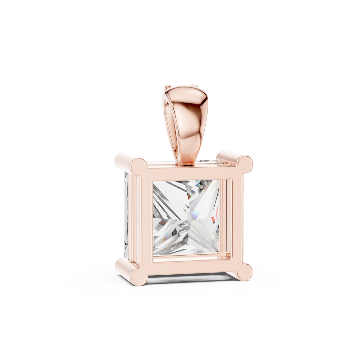 Elara Princess Cut Solitaire Lab Grown Diamond Pendant