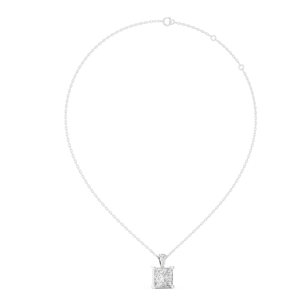 Elara Princess Cut Solitaire Lab Grown Diamond Pendant