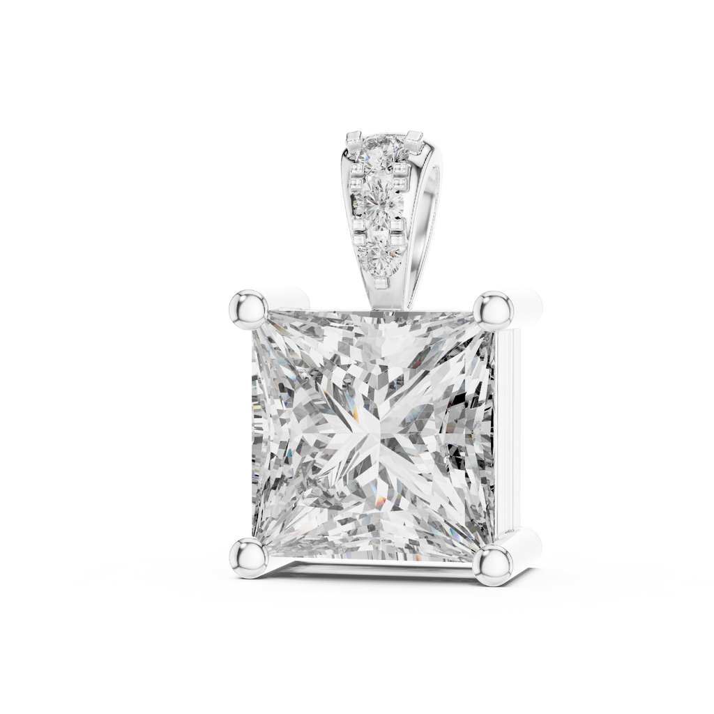 Elara Princess Cut Solitaire Lab Grown Diamond Pendant
