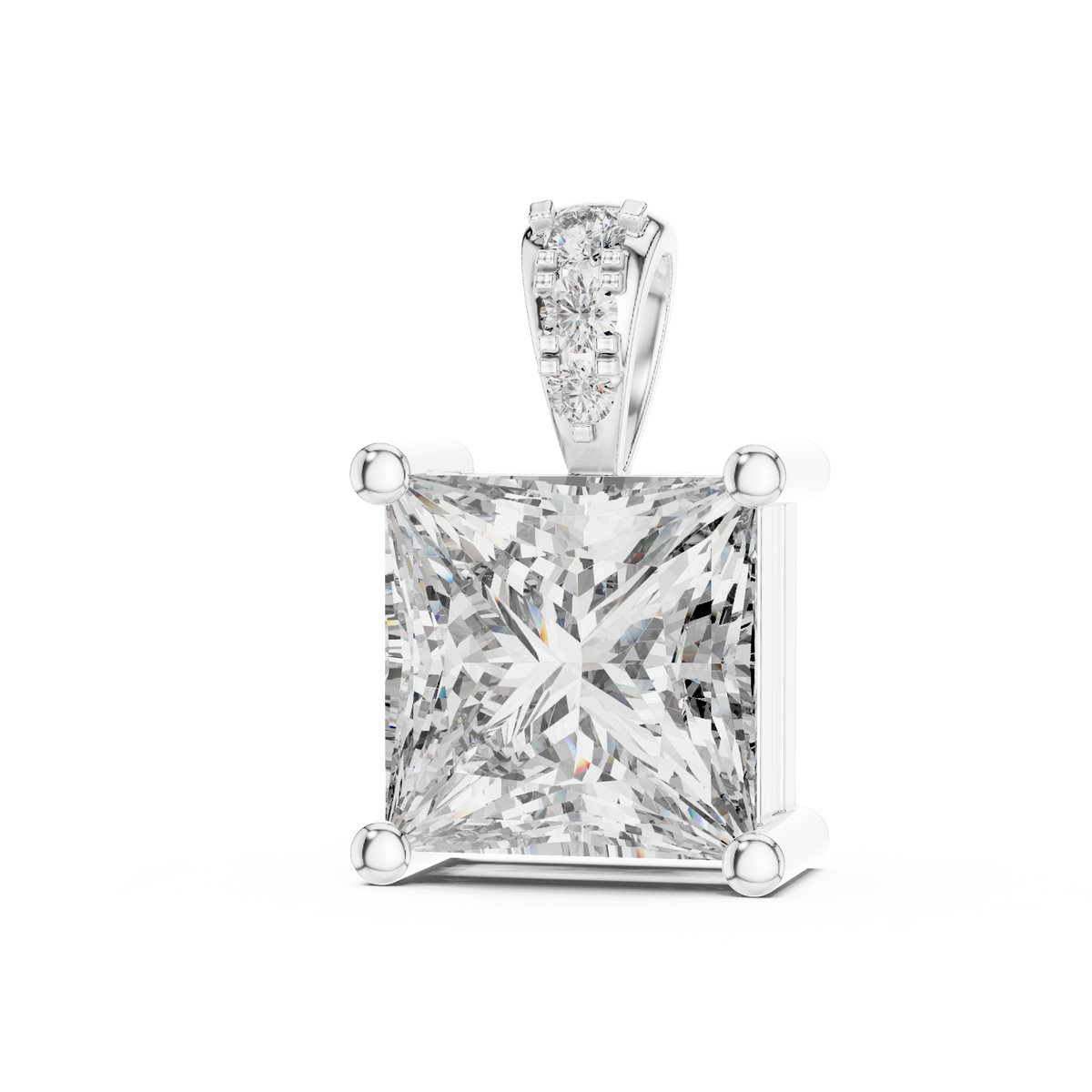 Elara Princess Cut Solitaire Lab Grown Diamond Pendant