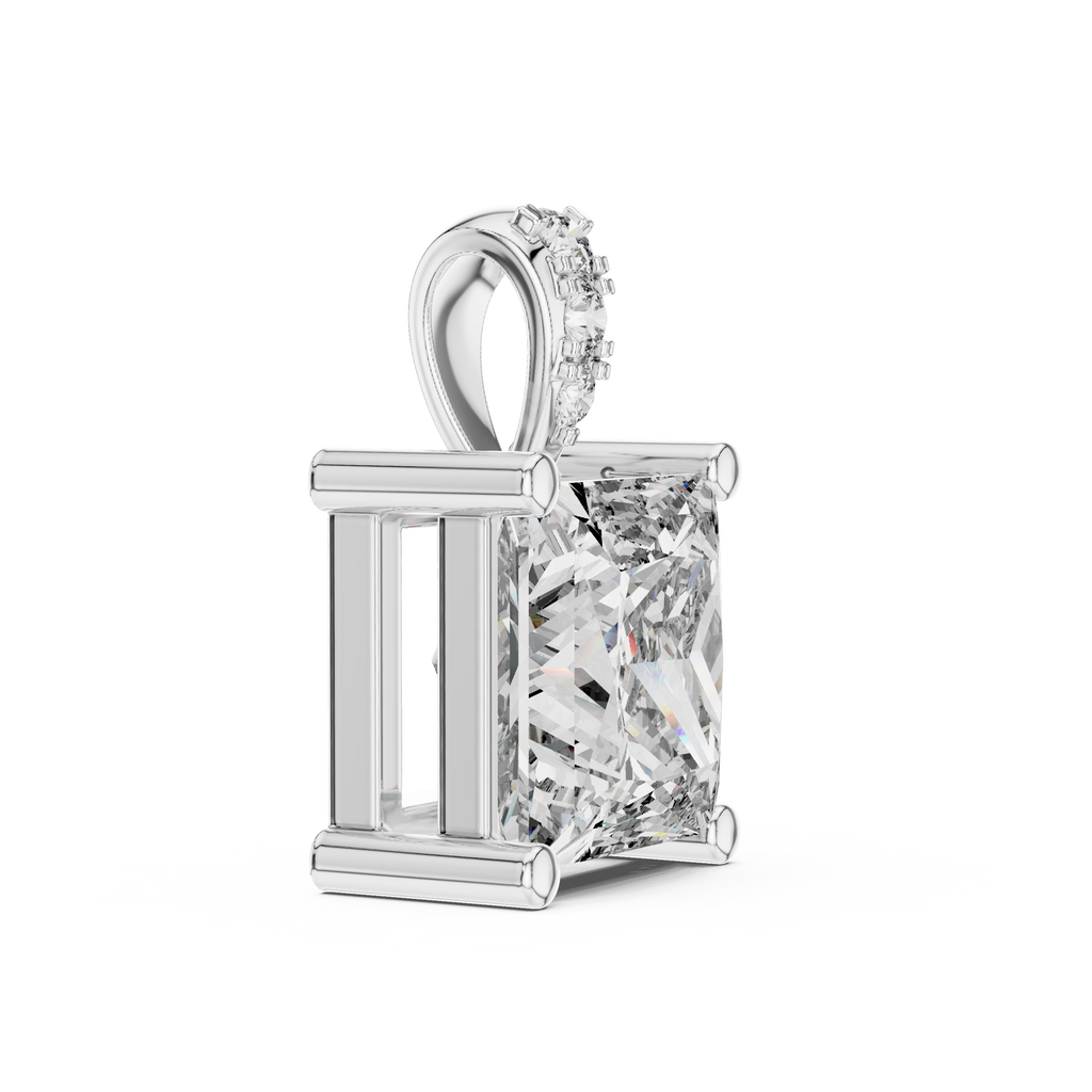 Elara Princess Cut Solitaire Lab Grown Diamond Pendant