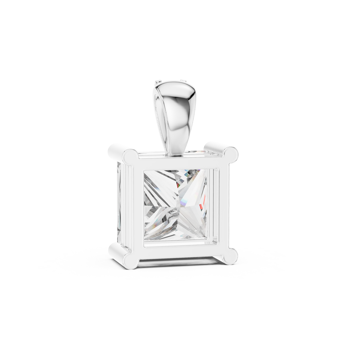 Elara Princess Cut Solitaire Lab Grown Diamond Pendant