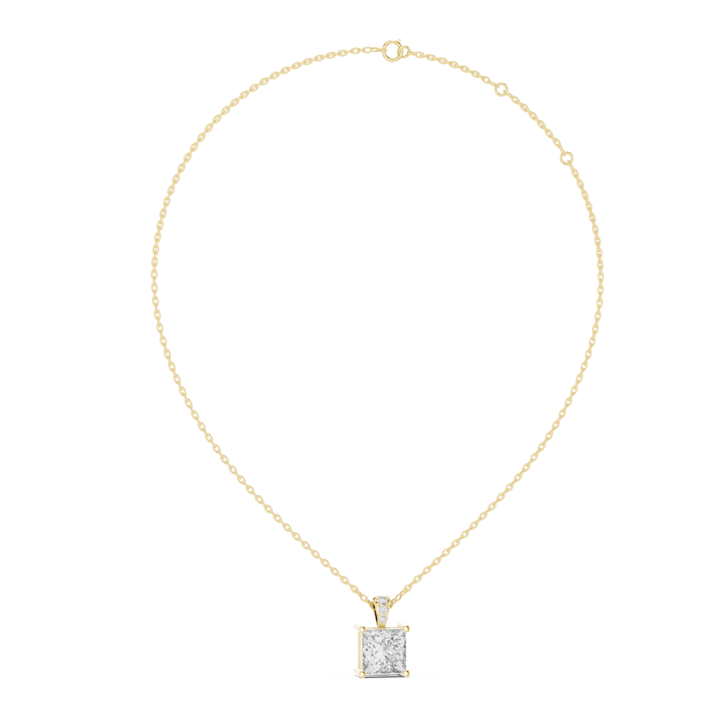 Elara Princess Cut Solitaire Lab Grown Diamond Pendant