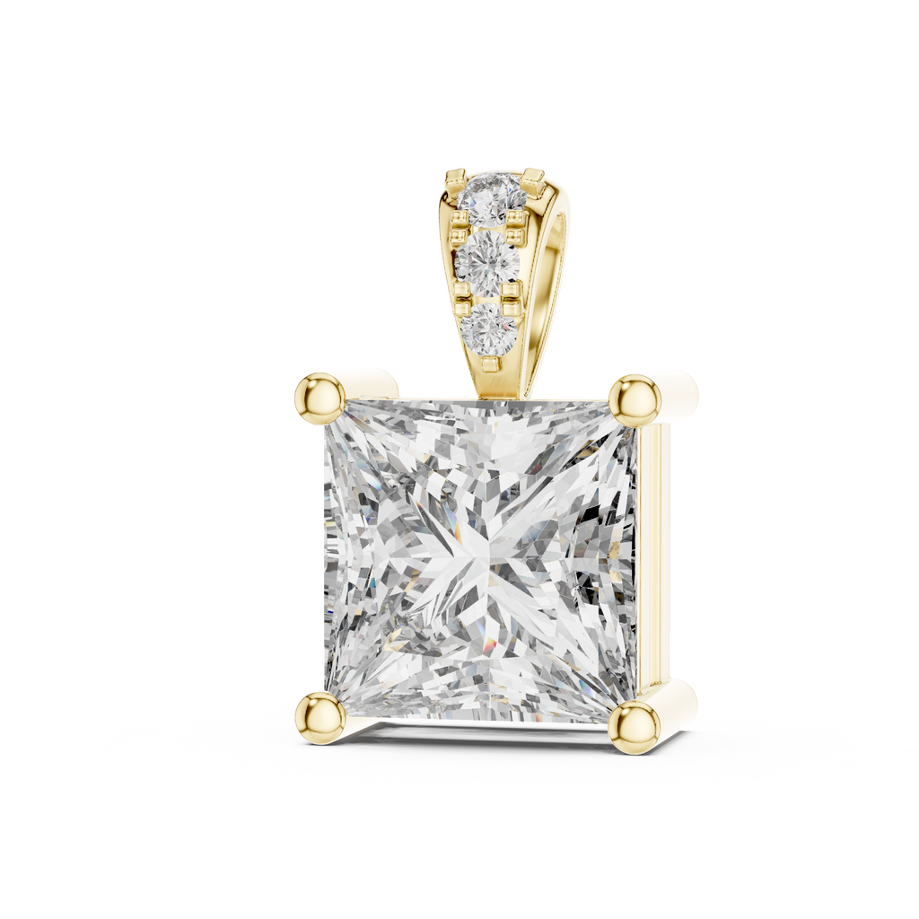 Elara Princess Cut Solitaire Lab Grown Diamond Pendant