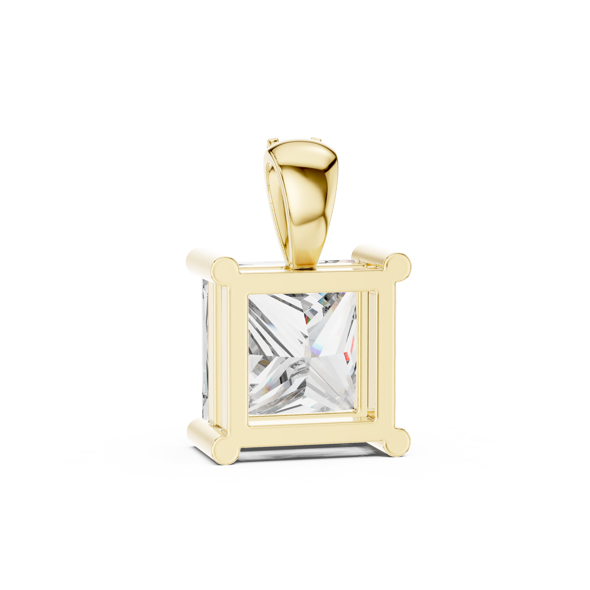 Elara Princess Cut Solitaire Lab Grown Diamond Pendant