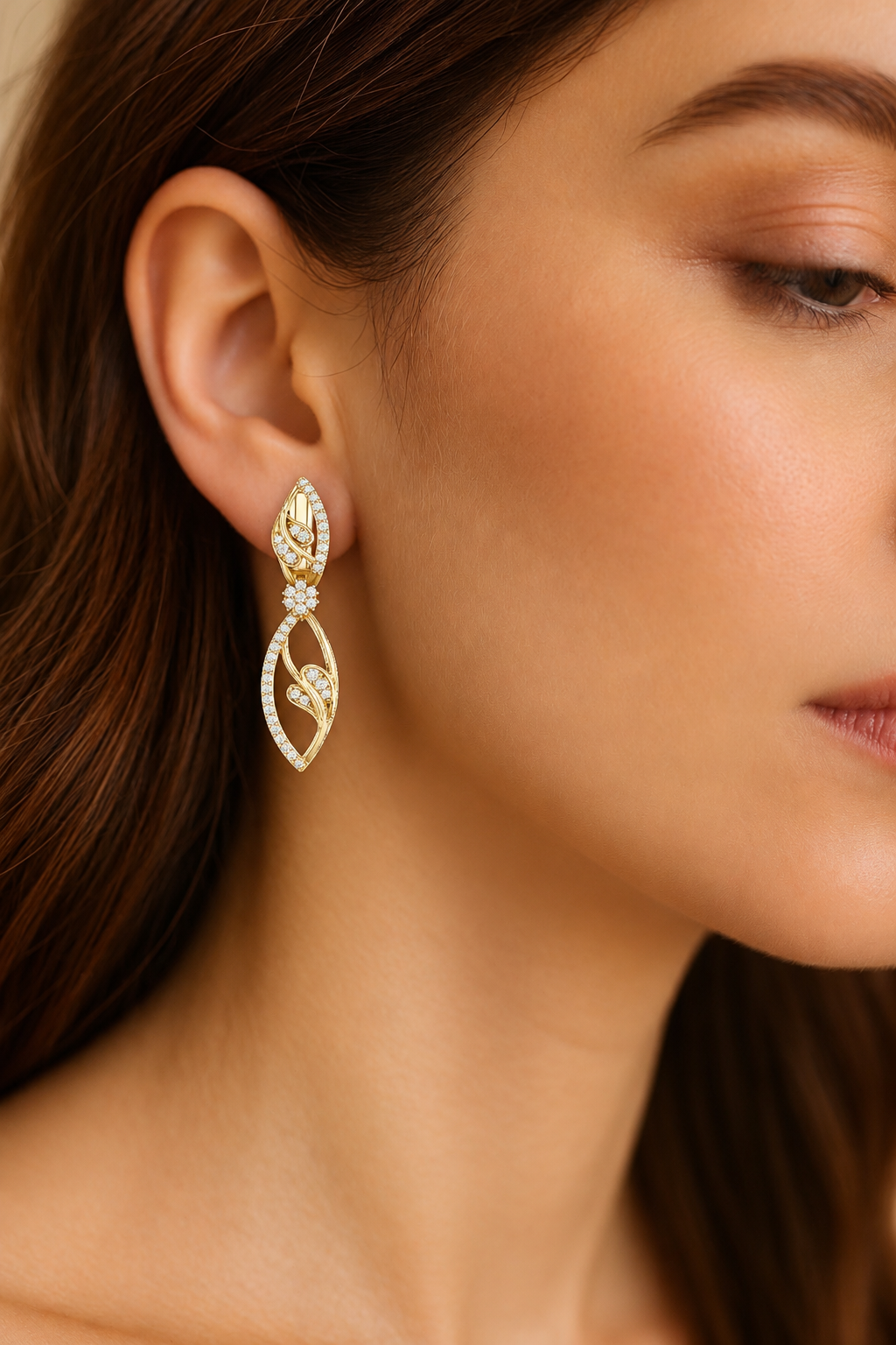 Seraphina Twisted Marquise Lab Grown Diamond Drop Earrings