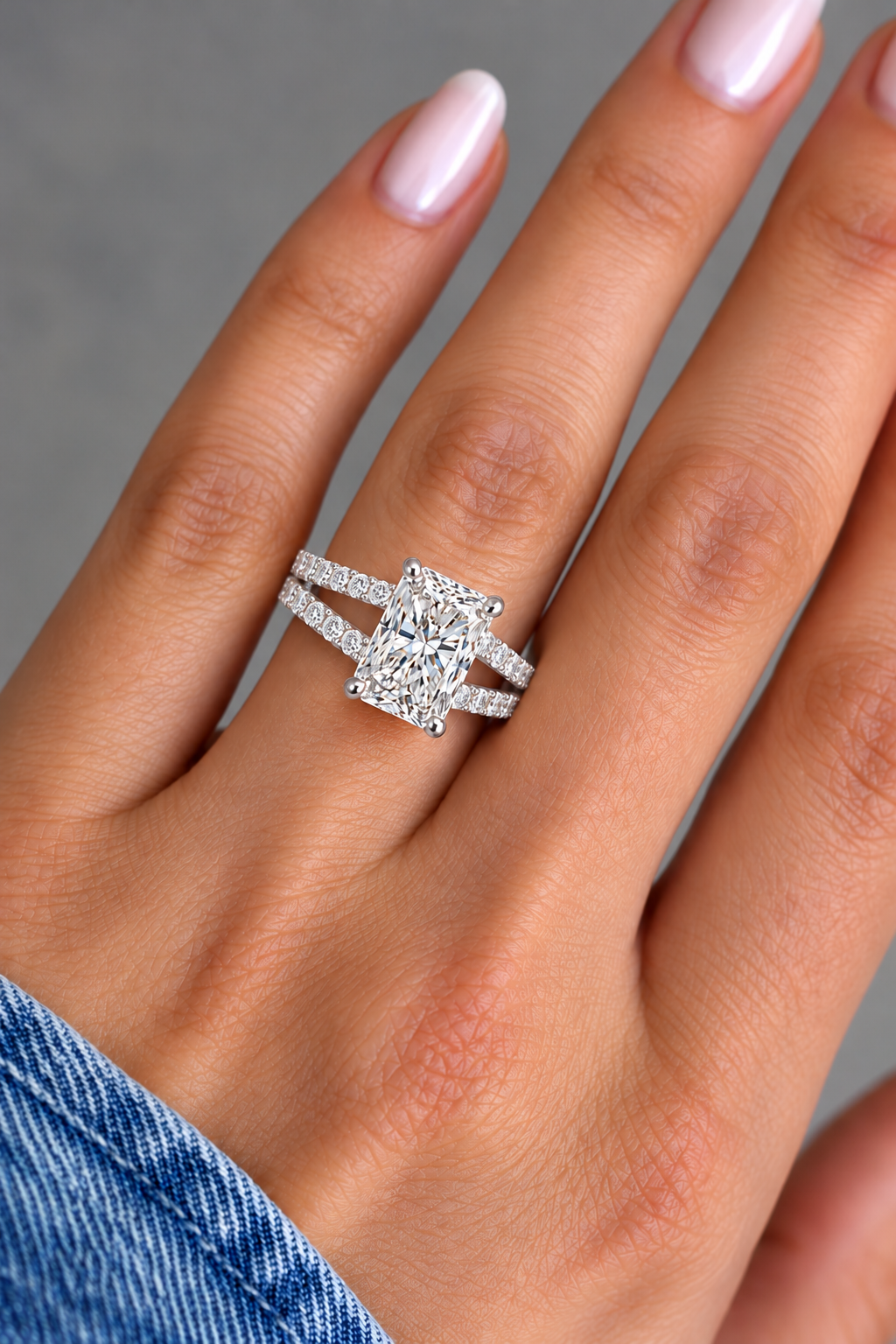 Lioraé Emerald-Cut Split Shank Lab Grown Diamond Ring