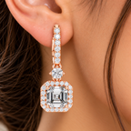 Avelisse Cushion Cut Lab Grown Diamond Drop Earrings
