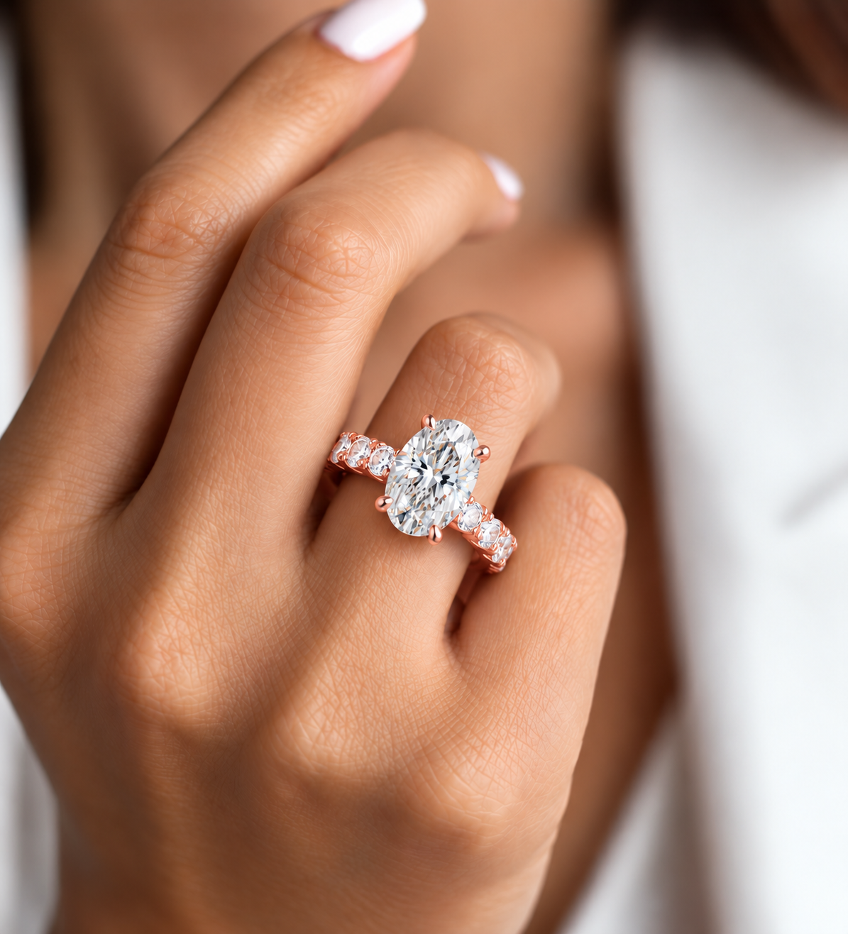 Avielle Pear-Cut Diamond Halo Lab Grown Gold Ring.