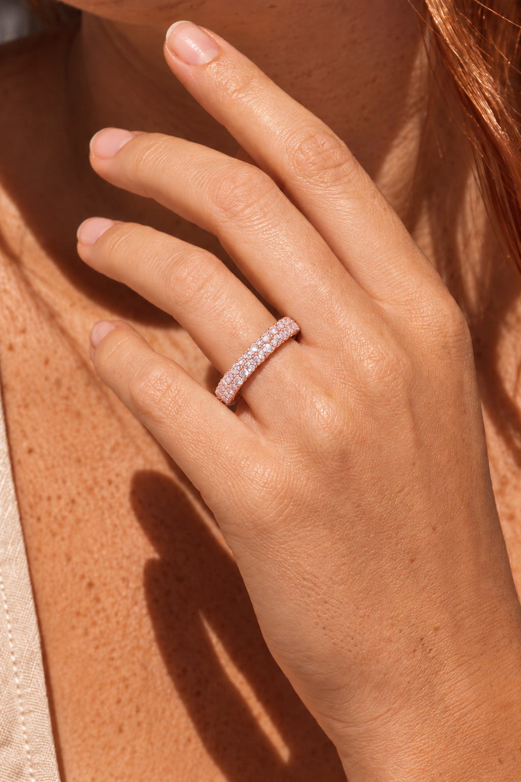 Evelora Pavé Eternity Lab Grown Diamond Band Ring.