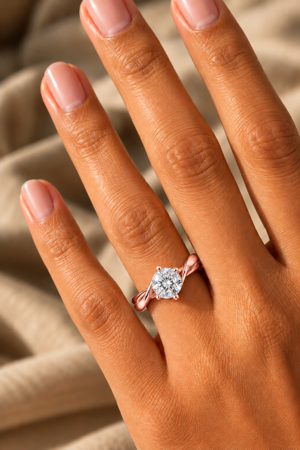 A Brilliant Round Diamond in a Fluid Bypass Setting