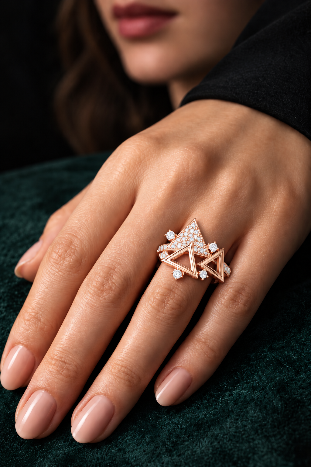 Triavelle Geometric Lab Grown Diamond Statement Ring.