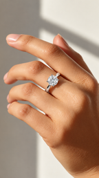 Velvet Cushion Lab Grown Diamond Solitaire Ring.
