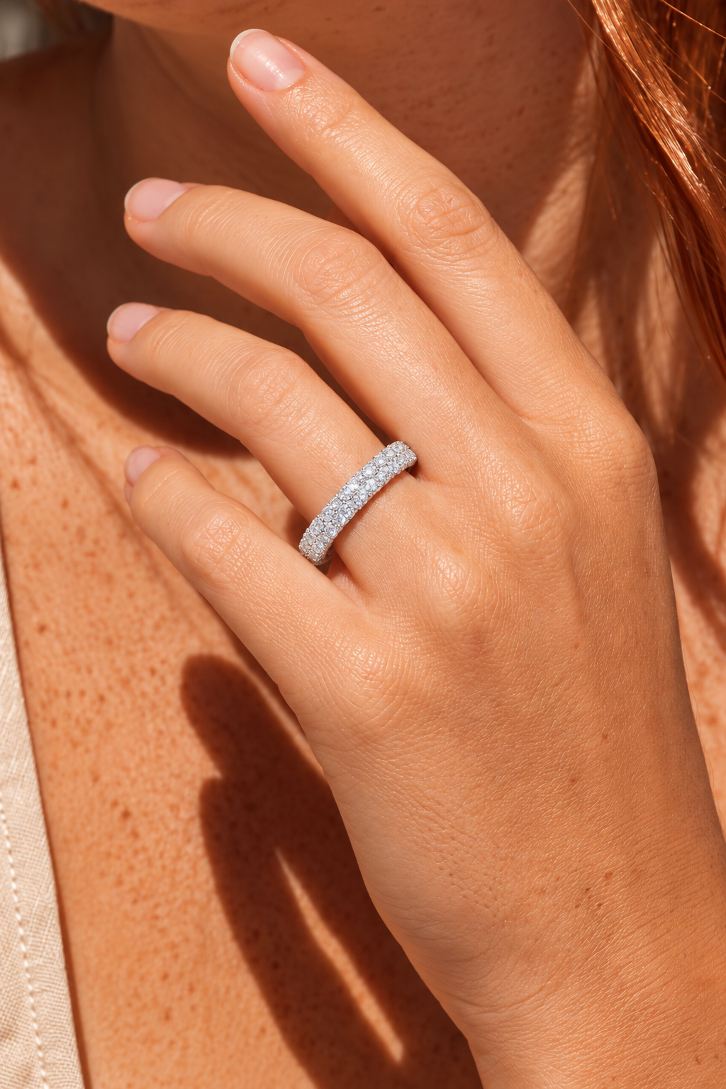 Evelora Pavé Eternity Lab Grown Diamond Band Ring.