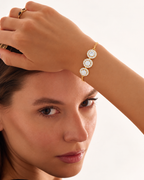Halovelle Three Stone Halo Lab Grown Diamond Chain Bracelet