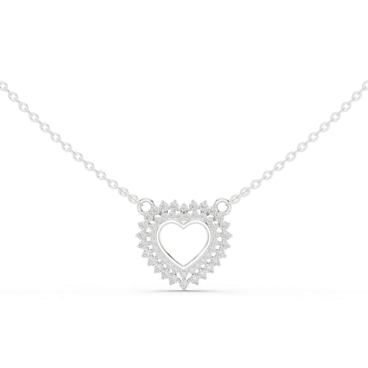 Amara Heart Halo Lab Grown Diamond Pendant Necklace