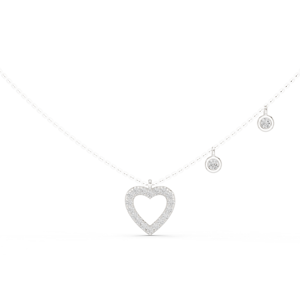 Amelia Heart Station Lab Grown Diamond Pendant Necklace