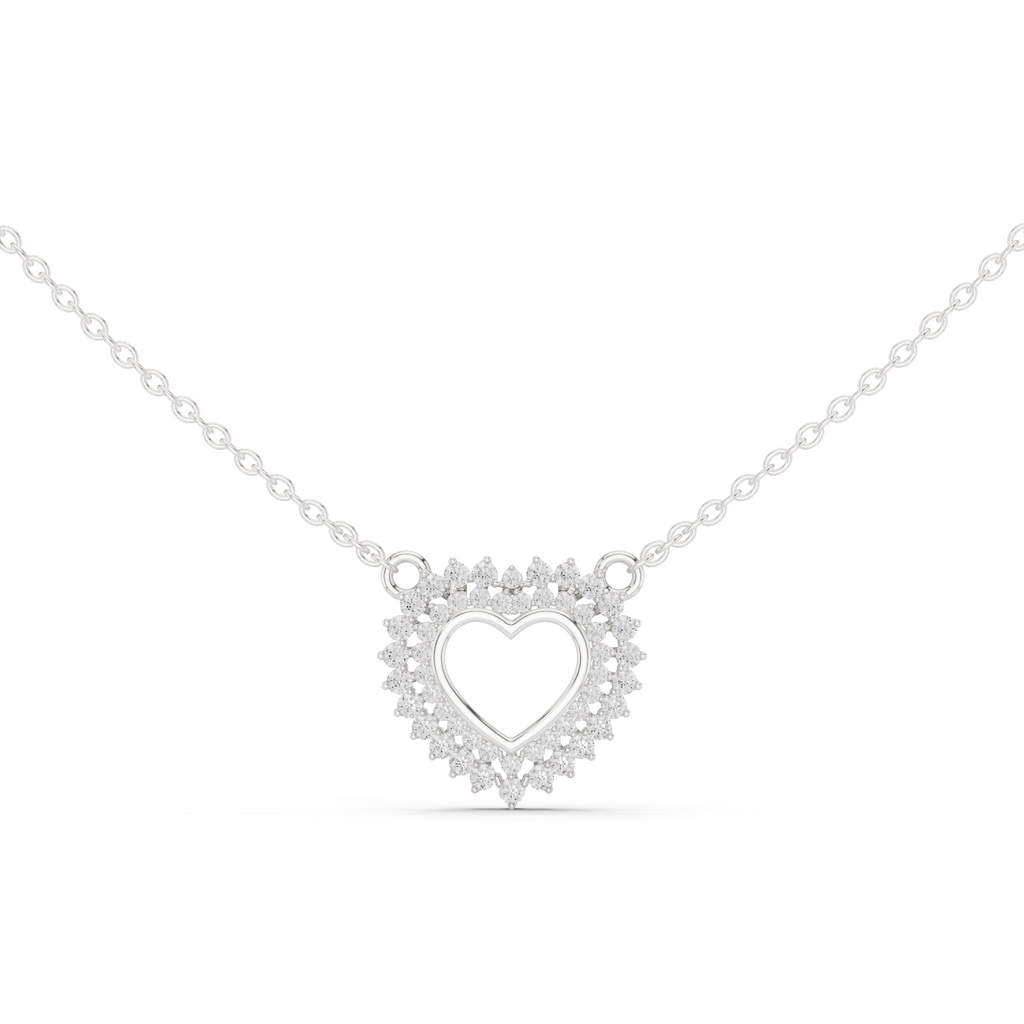 Amara Heart Halo Lab Grown Diamond Pendant Necklace