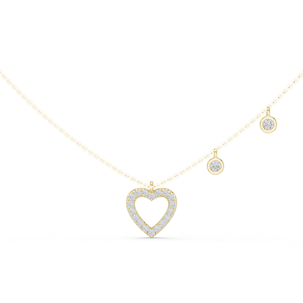 Amelia Heart Station Lab Grown Diamond Pendant Necklace