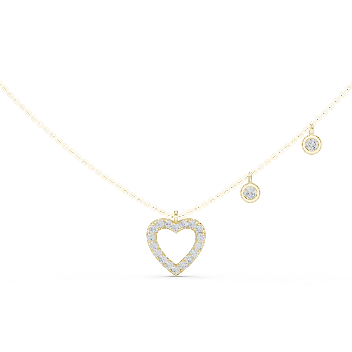 Amelia Heart Station Lab Grown Diamond Pendant Necklace
