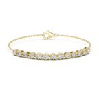 Perlaine Milgrain Round Lab Grown Diamond Chain Bracelet