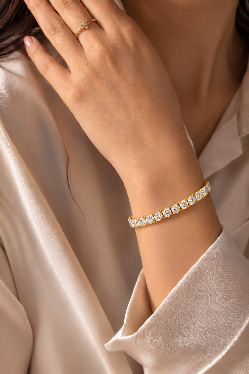 Latticia Square Frame Lab Grown Diamond Tennis Bracelet