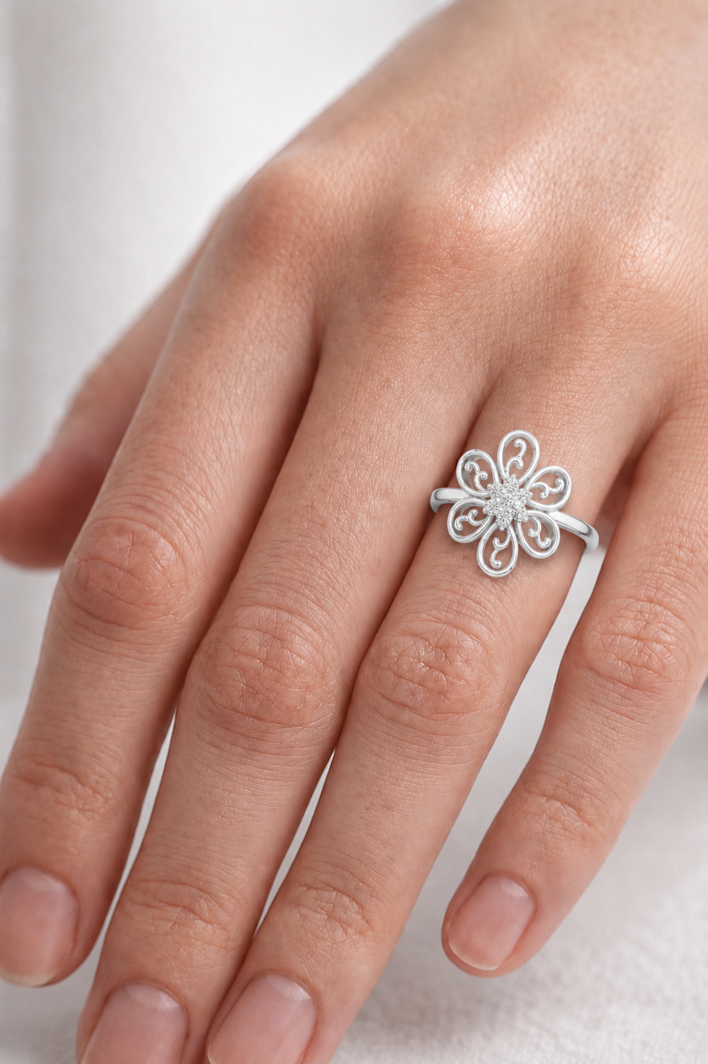 Ornate Bloom Lab Grown Diamond Ring for Women