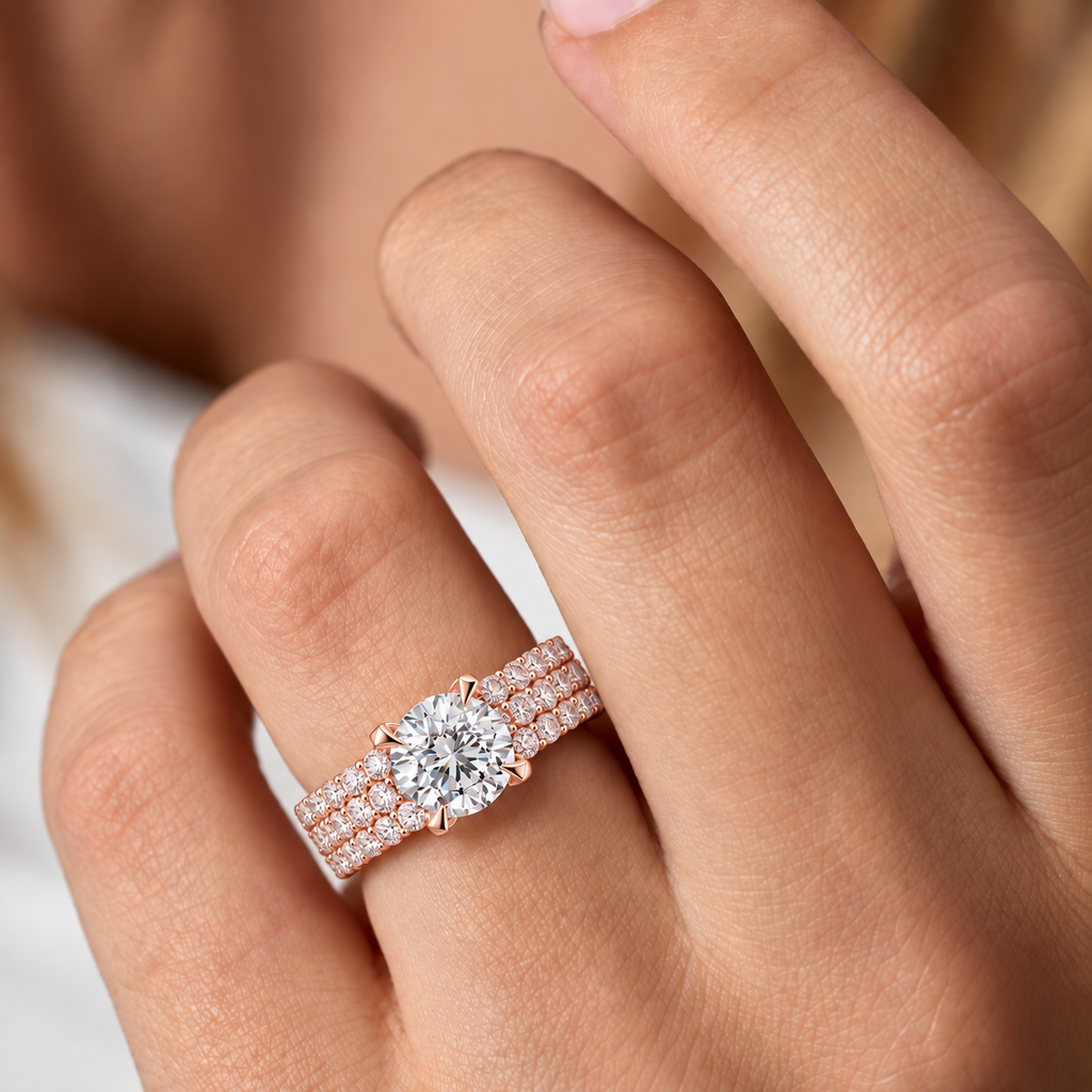 Celestial Pavé Lab Grown Diamond Solitaire Ring.