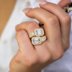 Emerald-Cut Lab Grown Diamond Halo Ring