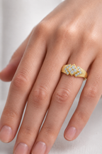Veyra Geometric Lab Grown Diamond Ring in Real Gold