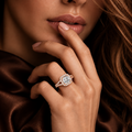 Radiant Embrace Lab Grown Diamond Halo Engagement Ring