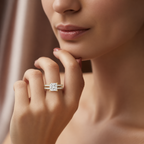 Princess-Cut Lab Grown Diamond Halo Bridal Ring