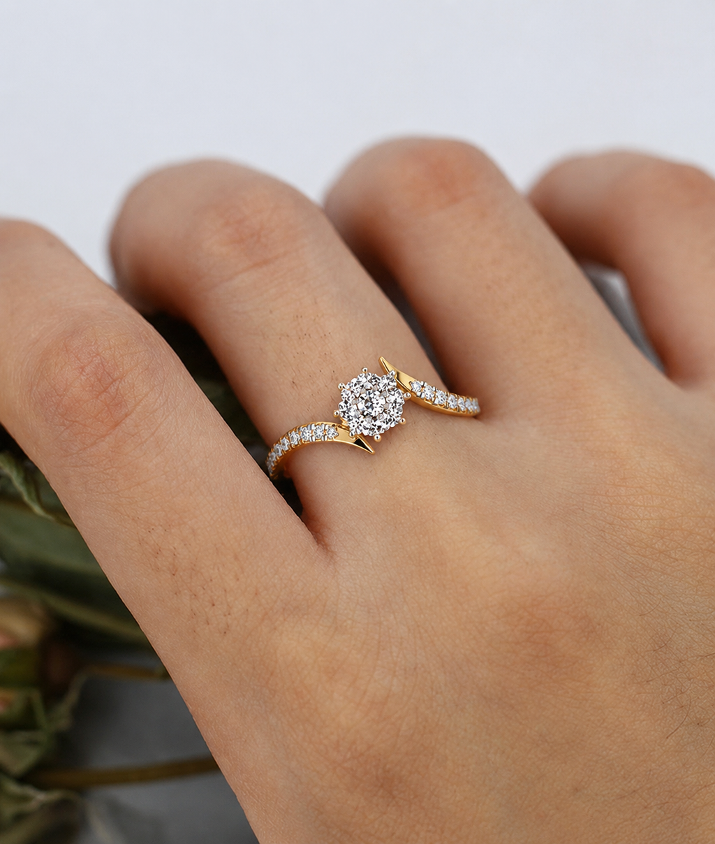 Petaline Floral Cluster Lab Grown Diamond Ring
