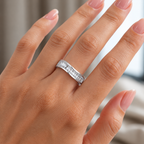 Radiant Channel-Set Lab Grown Diamond Gold Band Ring.