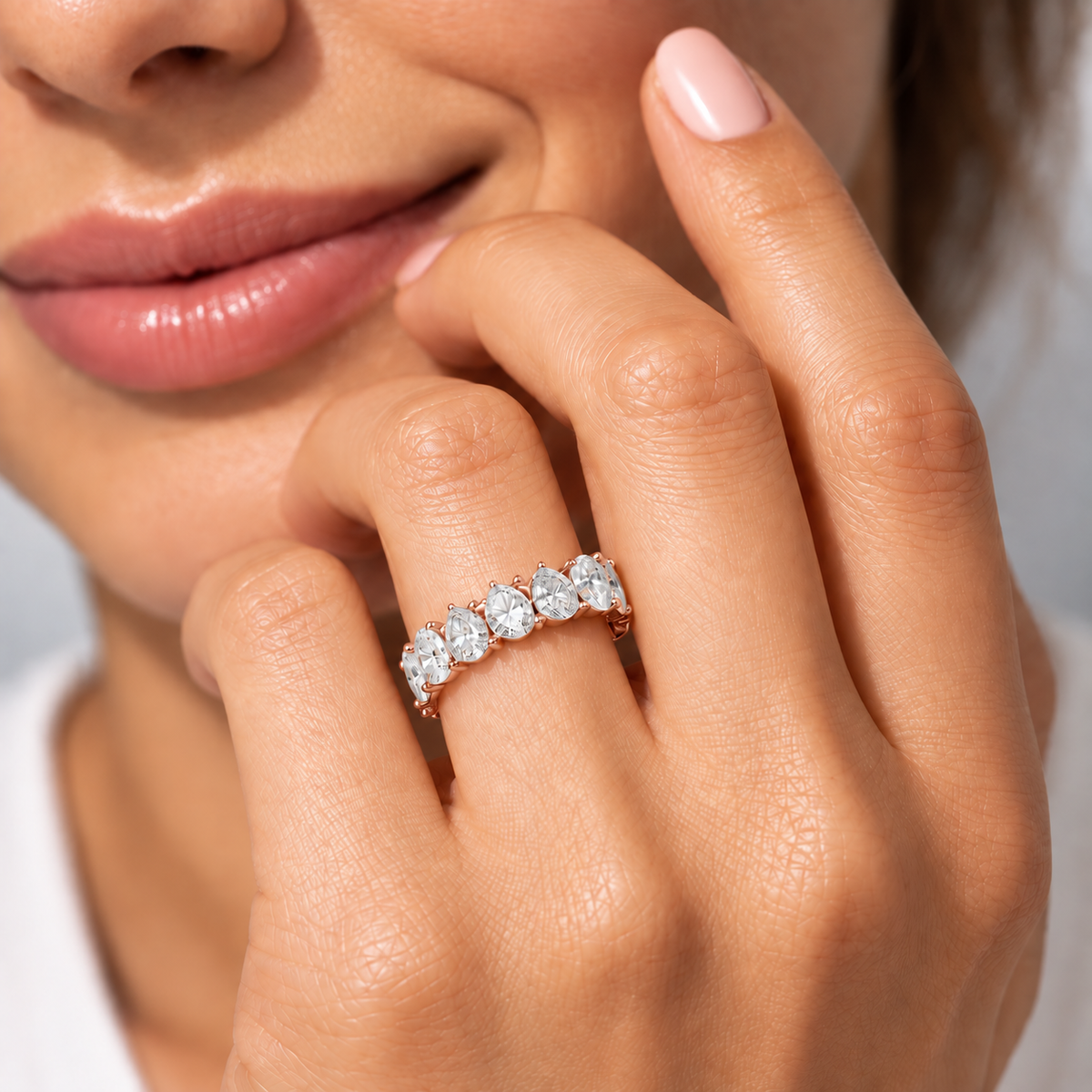 Celestine Pear Cut Lab Grown Diamond Eternity Band