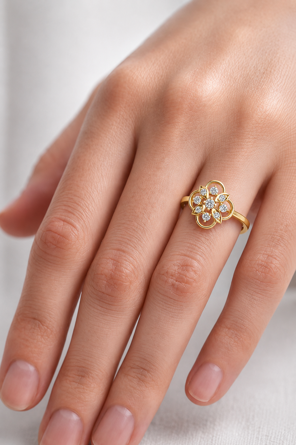 Elara Petal Halo Lab Grown Diamond Ring